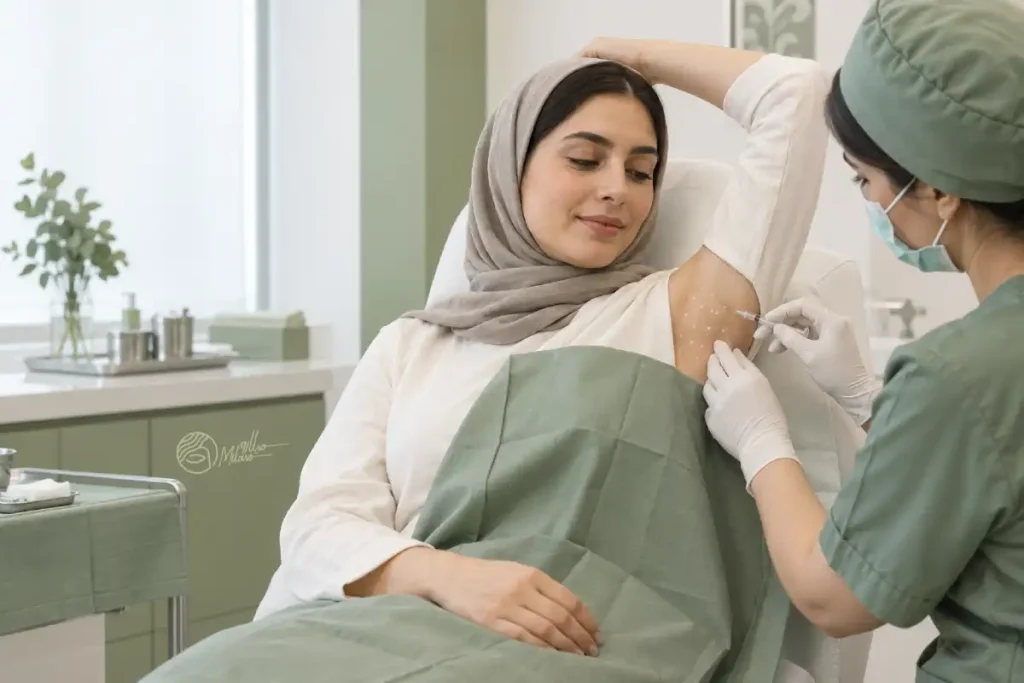 بوتاکس زیر بغل در کلینیک میلارو